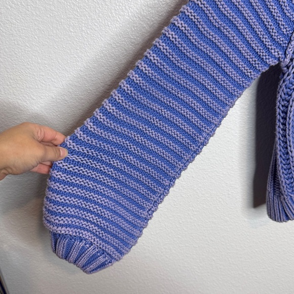 Free People Sweetheart Chunky Knit Sweater Blue S - Picture 4 of 6